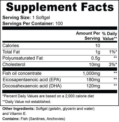 Omega-3 EPA 180mg + DHA 120mg