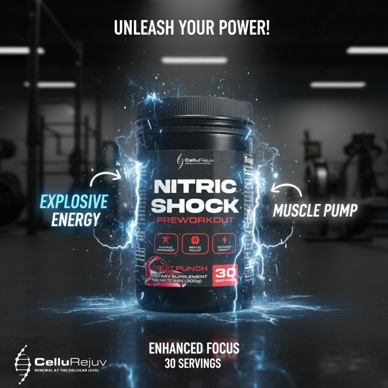 Nitric Shock Pre-Workout Powder (Fruit Punch)